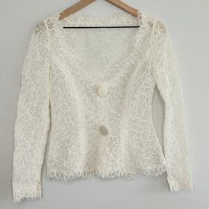 Elegant Lace White Bridal Jacket